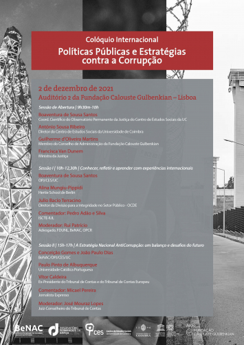 A Procuradoria da Comarca de Lisboa divulga o Programa do Colóquio Políticas Públicas e Estratégias contra a Corrupção | 02 dez-Lisboa